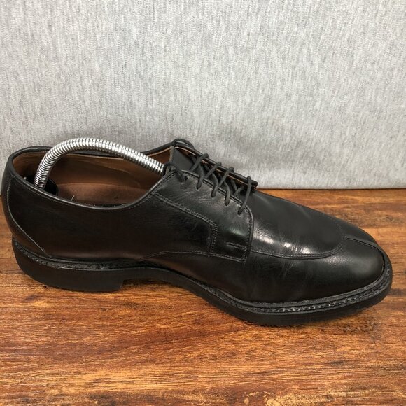 Allen Edmonds Men's 9.5 3E Wide Split Toe Derby Black Leather‎ Shoes Vibram Sole - Picture 8 of 10